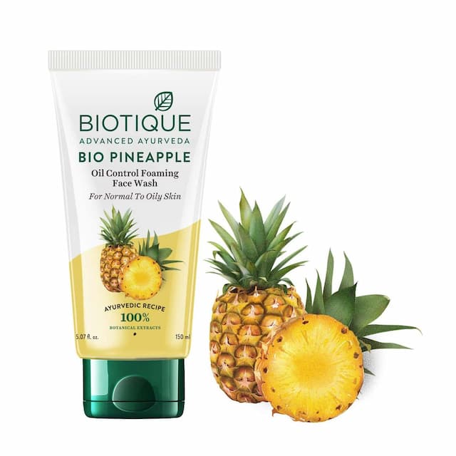 Biotique Bio Pineapple Oil Control Foaming Face Wash For Normal To Dry Skin 150ml