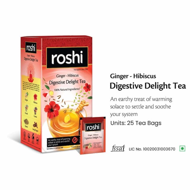 Roshi Digestive Delight Herbal Tea - 25 Tea Bags
