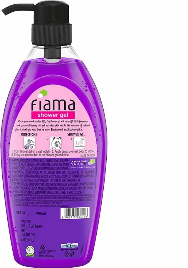 Fiama Shower Gel Blackcurrant & Bearberry With Skin Conditioners For Radiant Glow- 900 Ml