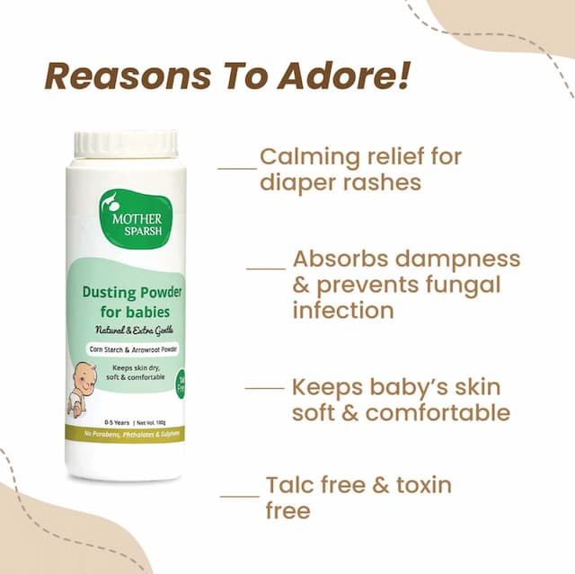Mother Sparsh Talc-Free Natural Dusting Powder For Babies, 100 G