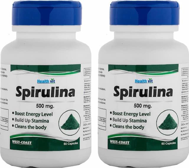 Healthvit Superfood Spirulina 500mg - 60 Capsules ( Pack Of 2 )