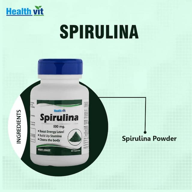Healthvit Superfood Spirulina 500mg - 60 Capsules ( Pack Of 2 )