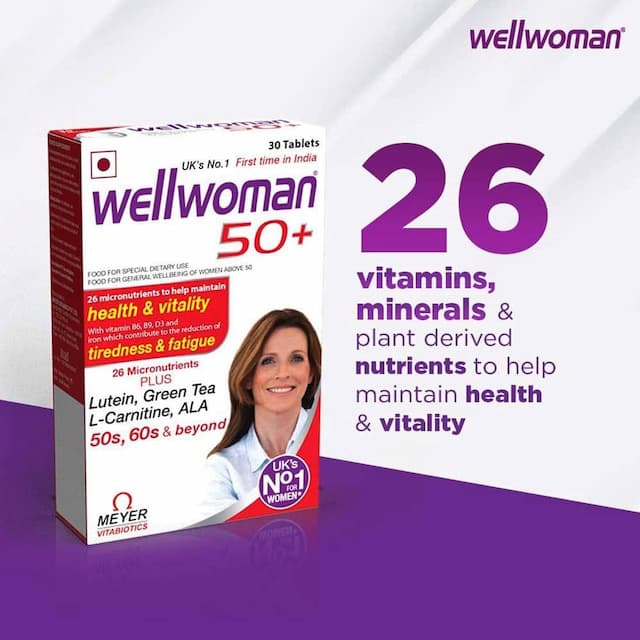 Wellwoman 50+ - Health Supplements (26 Vitamins And Minerals) With Wellman 30 Tablet Free