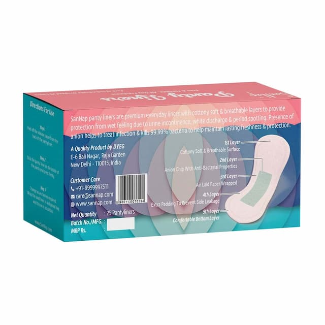 Sannap Anion Anti Bacterial Panty Liners 25 Pieces