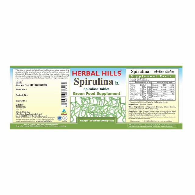 Herbal Hills Spirulina Tablet 60