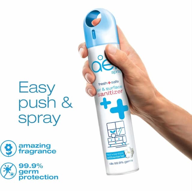 Godrej Aer Disinfectant Spray (Air & Surface), Aqua, 99.9% Germ Protection, Long Lasting - 240ml