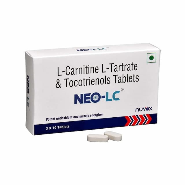 Nuvox Neo-Lc L-Carnitine, L-Tartrate 500 Mg & Tocotrenols 60 Mg Muscle Cramp Tablet (3 X 10 Tablets)