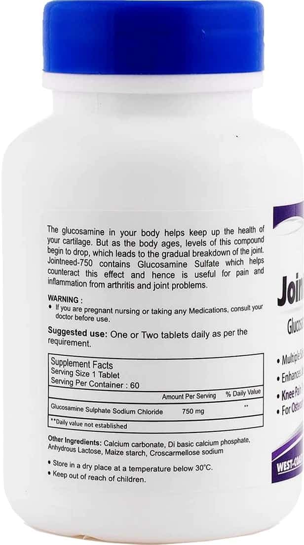 Healthvit Jointneed-750 Glucosamine Sulphate 750 Mg - 60 Tablets ( Pack Of 2 )