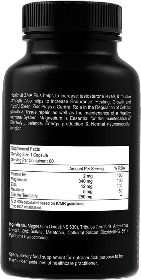 Healthvit Fitness Triple Strength Zma Plus, Sports Recovery & Sleep Support Supplement - 60 Capsules
