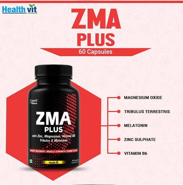 Healthvit Fitness Triple Strength Zma Plus, Sports Recovery & Sleep Support Supplement - 60 Capsules