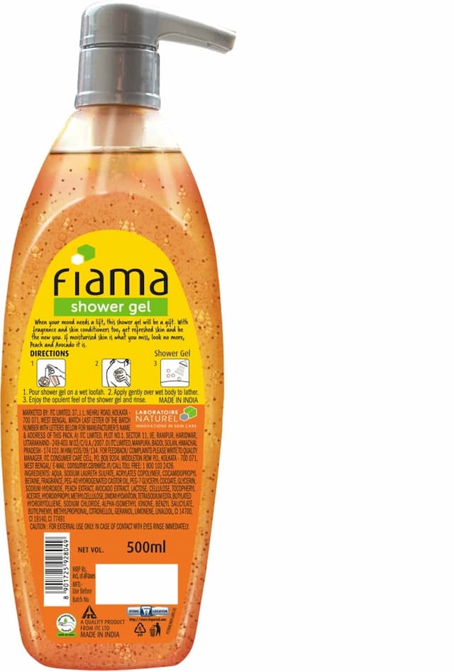 Fiama Shower Gel - Peach & Avocado ( Mild Dew)- 500 Ml