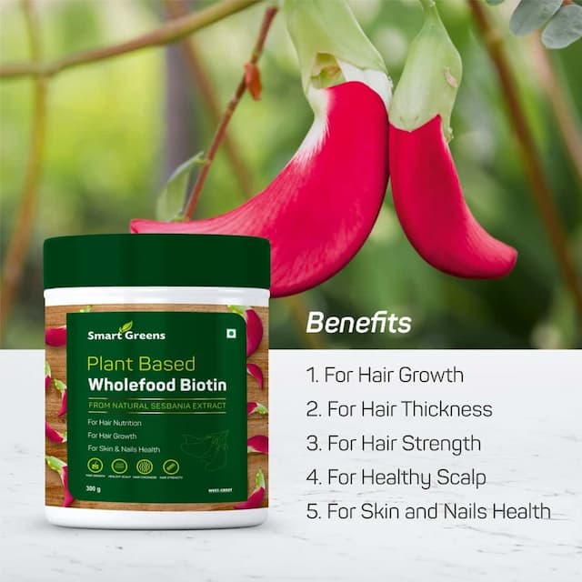 Smart Greens Plant Based Wholefood Biotin Powder - 300gm