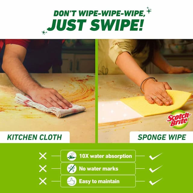 Scotch-Brite ,Multi-Purpose , Easy To Use Kitchen Cleaning Sponge Wipe-5 Pieces