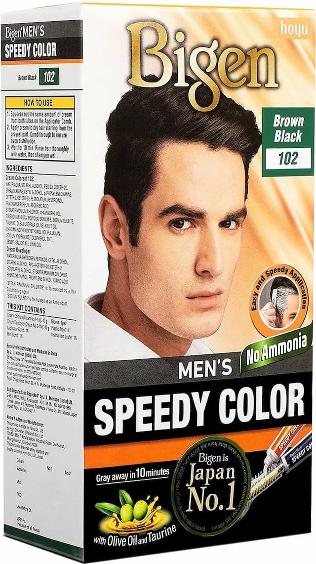 Bigen Men'S Speedy Color, Brown Black 102, 80g (Pack Of 3)