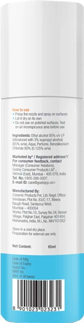 Godrej Protekt On The Go Travel Disinfectant Spray - Citrus Fragrance - 85ml