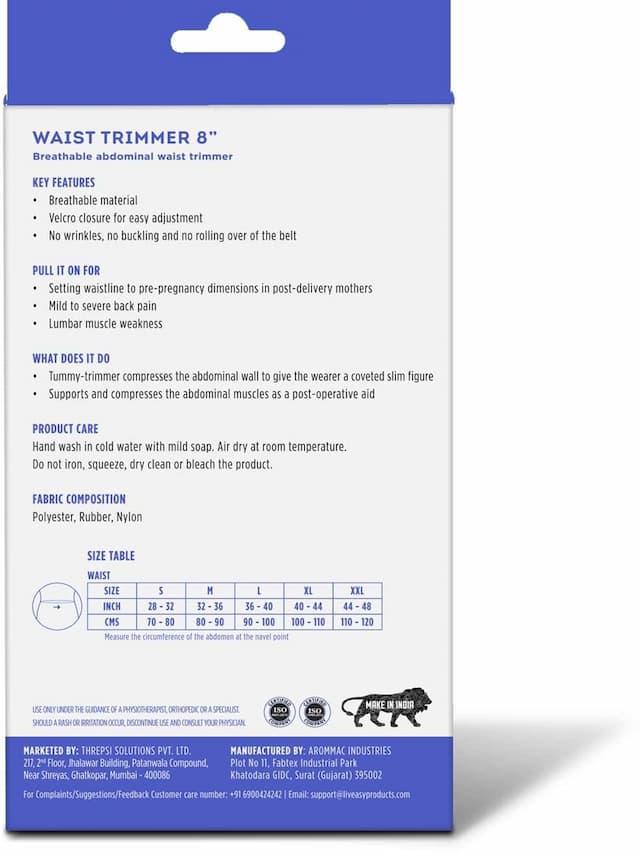 Liveasy Ortho Care Waist Trimmer / Abdominal Binder - Xl (40 - 44 Inch)