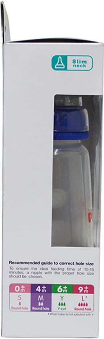 Pigeon Peristaltic Nursing Bottle Twin Pack Kpp 200ml (Blue & White) Nipple M
