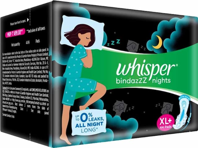 Whisper Bindazzz Nights Xl Plus - 44 Pads