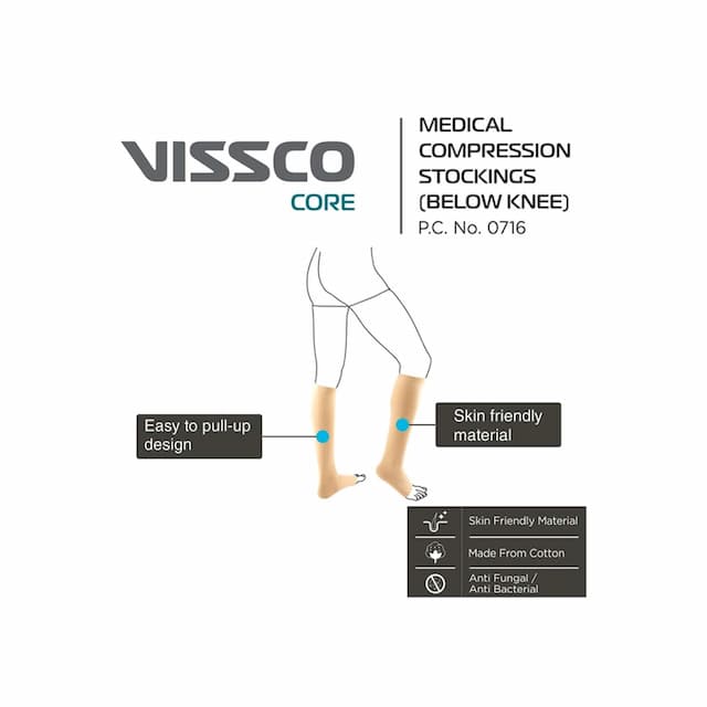 Vissco Core Medical Compression Stockings Below Knee Large