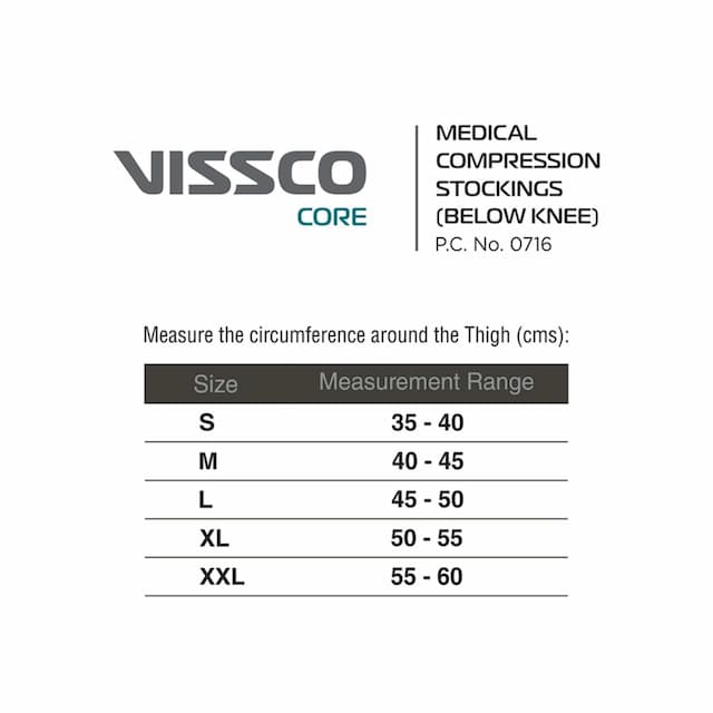 Vissco Core Medical Compression Stockings Below Knee Large