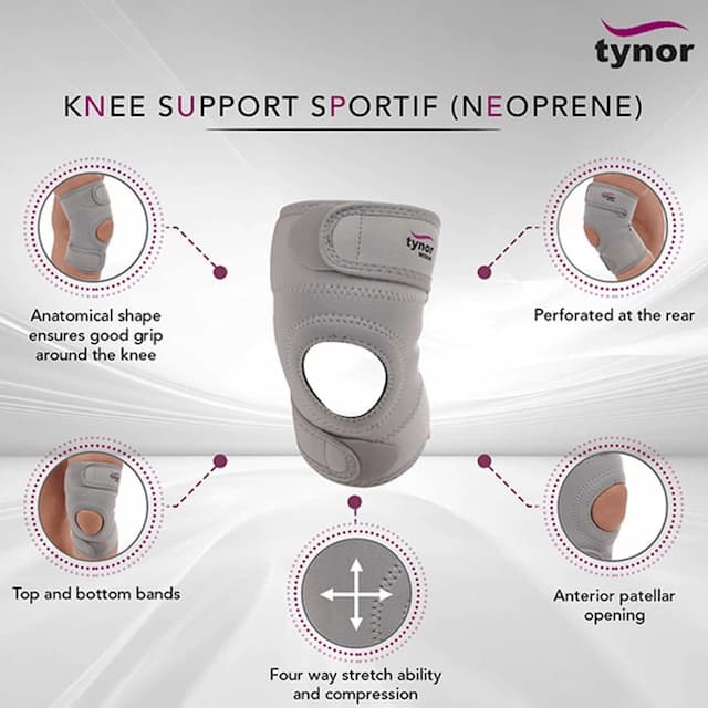 Tynor J 09 Knee Support Sportif Neoprene Size Large