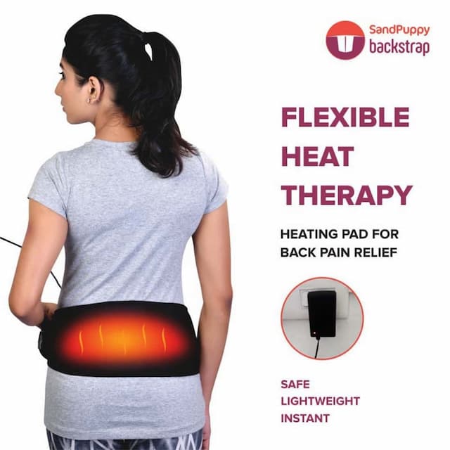 Sandpuppy Back Strap Electric Heating Belt | Ideal For Back Pain Relief | Adjustable Heating