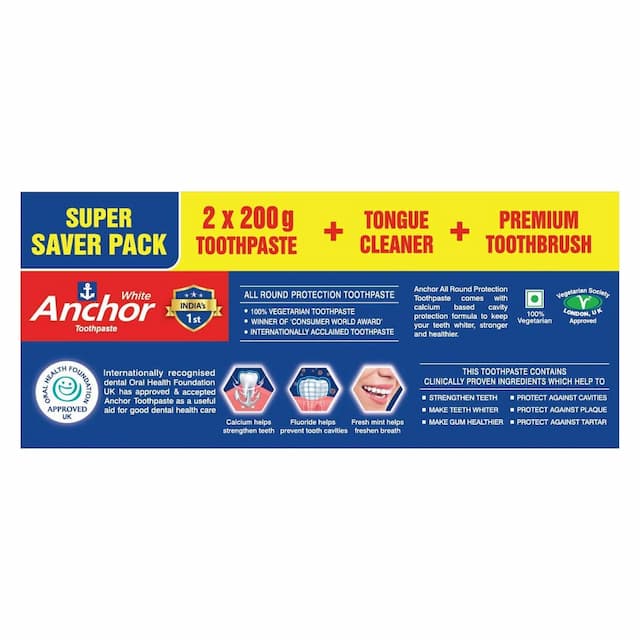 Anchor All Round Protection Tooth Paste (200 Gm X 2)