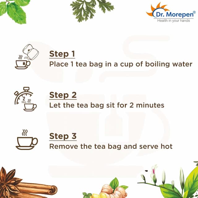 Dr. Morepen Kwath Blend Tea, Immunity Booster & Stress Relieving Tea - 25 Tea Bags