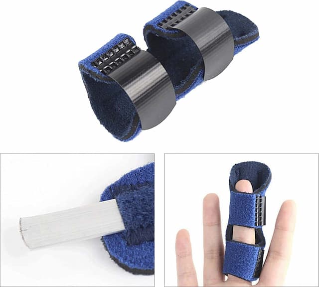 Skudgear Finger Splint Adjustable Protective Sleeve Relieve Pain 1 Piece (Blue)