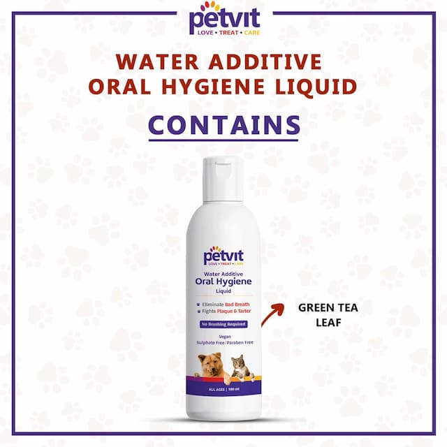 Petvit Oral Hygiene Liquid For Plaque Remover, Teeth Cleaning, Bad Breath- All Breed Dog & Cat-100ml