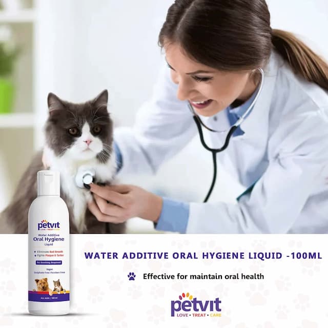 Petvit Oral Hygiene Liquid For Plaque Remover, Teeth Cleaning, Bad Breath- All Breed Dog & Cat-100ml