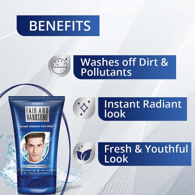 Fair And Handsome Instant Radiance Face Wash - 100 Gm