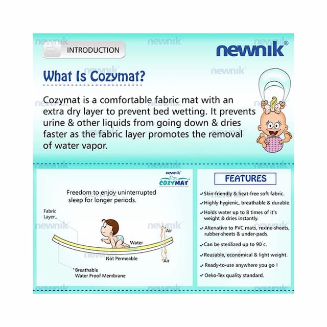Newnik Cozymat Soft### Water-Proof &Amp; Reusable Mat (Size: 70cm X 50cm) Maroon### Small