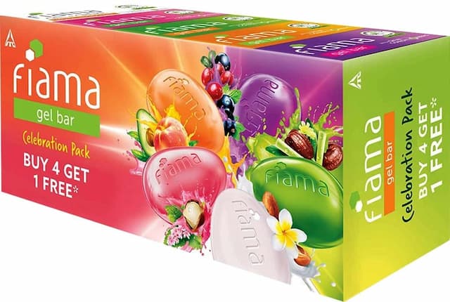 Fiama Gel Soap Bar Celebration Pack With 5 Multi Variant Gel Soap Bars - 125g (Buy 4 Get 1 Free)