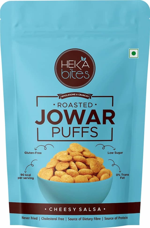 Heka Bites Roasted Snacks Box|Quinoa Puffs, Jowar Puffs, Chickpea Crisps (Pack Of 5)