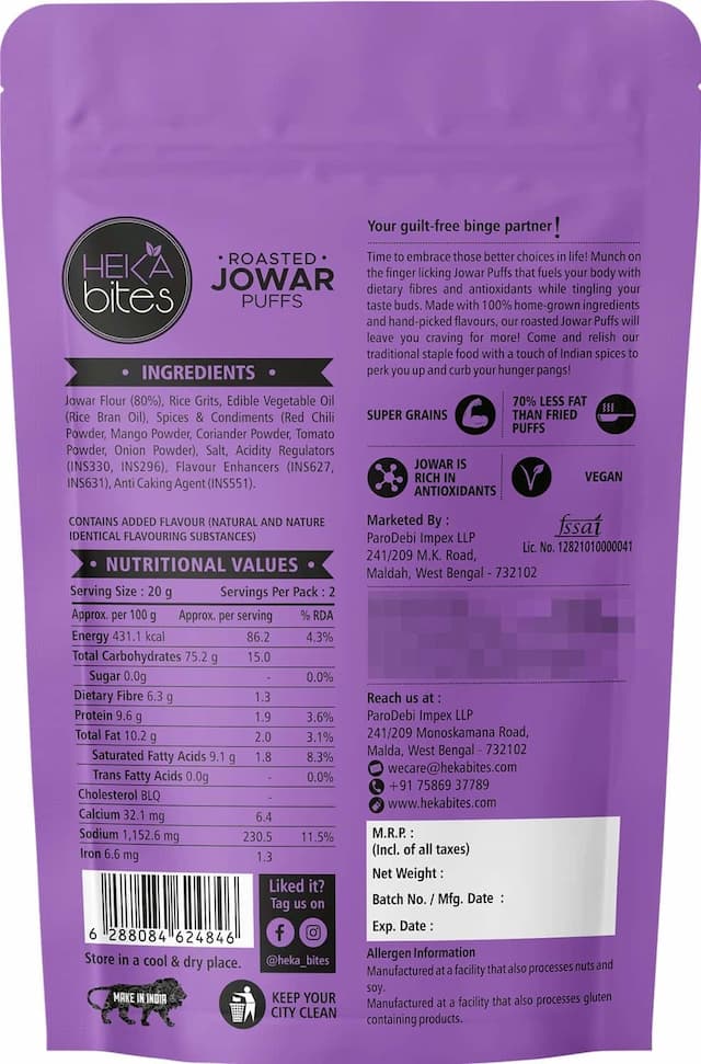 Heka Bites Roasted Snacks Box|Quinoa Puffs, Jowar Puffs, Chickpea Crisps (Pack Of 5)