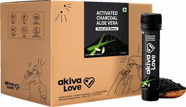 Akiva Love Stomach & Gut Cleanse Shots With Activated Charcoal (15 Shots X 40ml) - 600ml