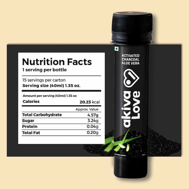 Akiva Love Stomach & Gut Cleanse Shots With Activated Charcoal (15 Shots X 40ml) - 600ml