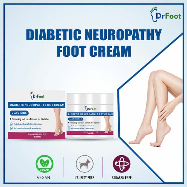 Dr Foot Diabetic Neuropathy Foot Cream L-Arginine & Dimethicone Improves Blood Circulation-100gm