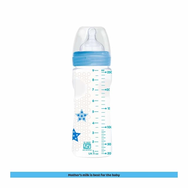 Chicco Wellbeing Pp Bottle Boy 250 Ml Medium Silicon Blue