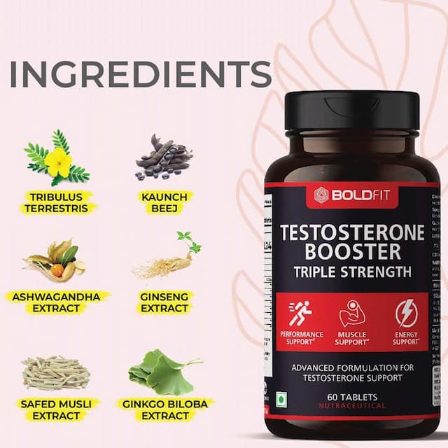 Boldfit Testosterone Supplement For Men - 60 Veg Tablets