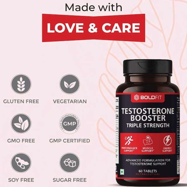 Boldfit Testosterone Supplement For Men - 60 Veg Tablets