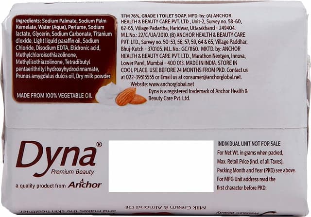 Dyna Milk Cream & Almond Oil 125gm X 4