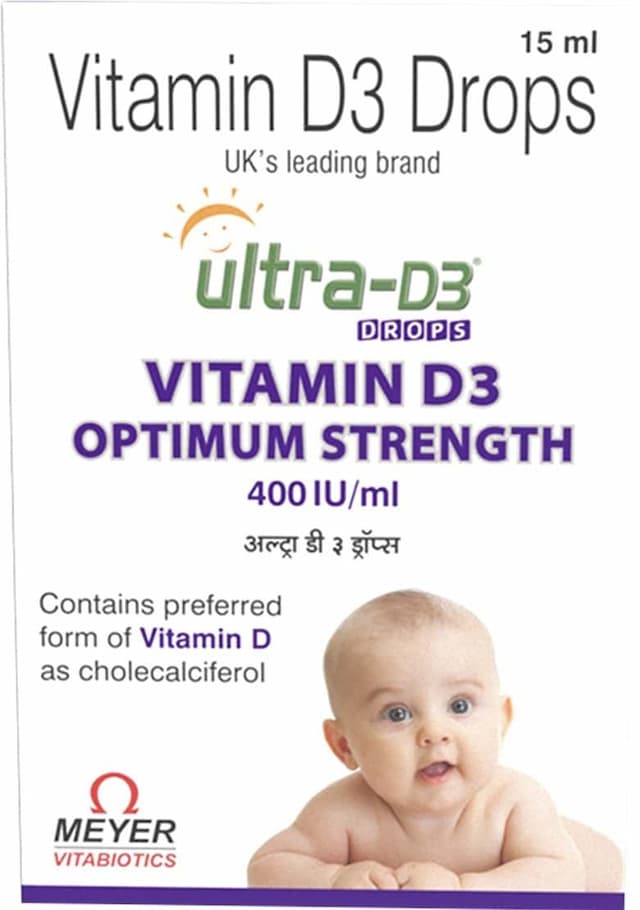 Ultra D3 Drops - Vitamin D3 For Infants Vitamin Drops Bottle Of 15 Ml