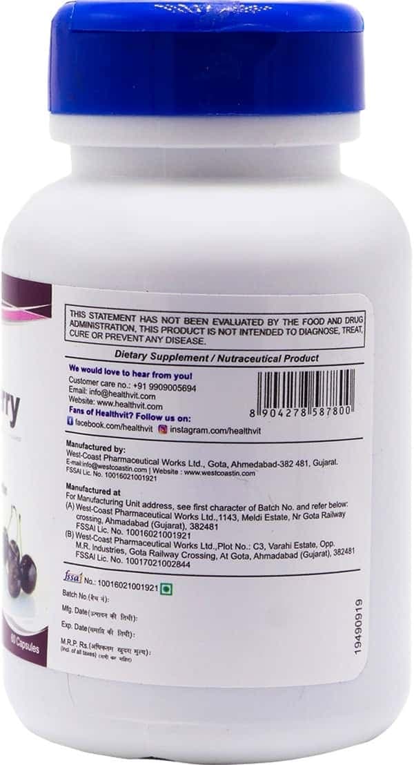 Healthvit Elderberry 500 Mg - 60 Capsules