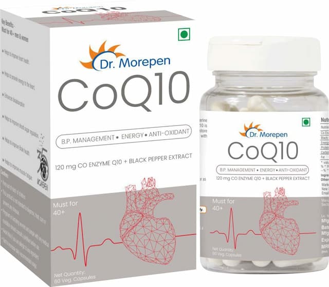 Dr Morepen Coenzyme Q10 With Piperine|Coq10 120mg Capsule 60 Veg Cap