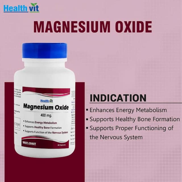 Healthvit High Absorption Magnesium Oxide 400 Mg - 60 Capsules