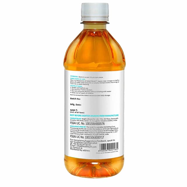 Healthkart Apple Cider Vinegar Natural Liquid 500 Ml