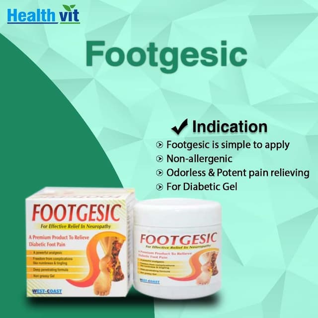 West Coast Footgesic Gel, Relieves Diabetic Foot Pain - 100g