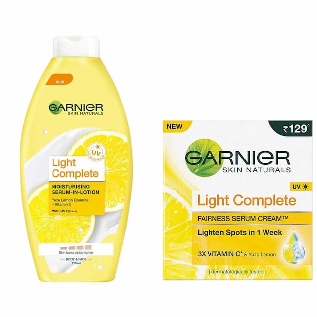 Garnier Light Complete Serum Cream 45 Gm With Body Lotion 125 Ml Kit 1